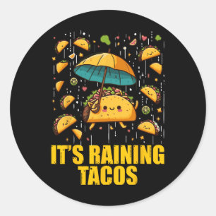 Het regent taco's Grappige taco liefhebbers Kinder Ronde Sticker