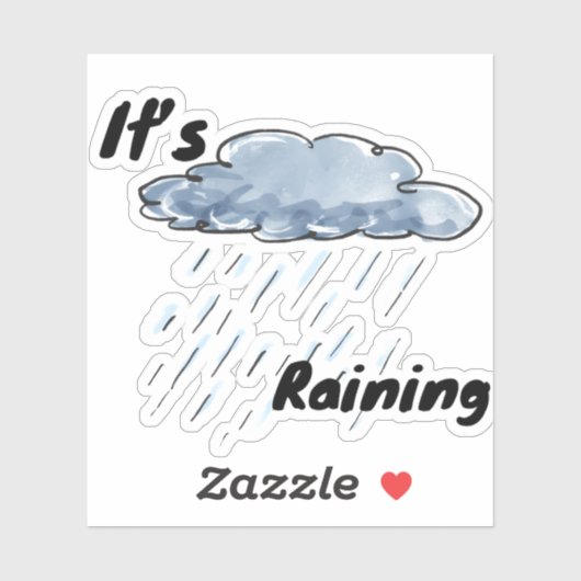 Het Regent Wolken Sticker (Vel)