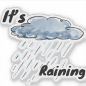 Het Regent Wolken Sticker (Voorkant)