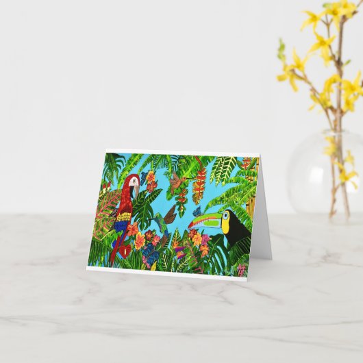 Het regenwoud blanco wenskaart kaart (Gele Bloem)