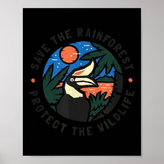 Het regenwoud redden beschermt het wild poster (Voorkant)