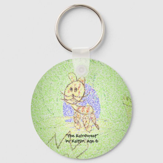 "Het regenwoud" van Kaitlin, 6 jaar oud Sleutelhanger (Voorkant)