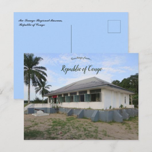 Het Regionaal Museum van de Republiek Congo Briefkaart (Voorkant / Achterkant)