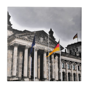 Het Reichstag-gebouw in Berlijn Tegeltje