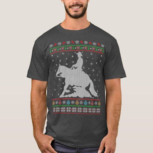 Het reining van paardensport Lover Xmas Ugandese r T-shirt (Voorkant)