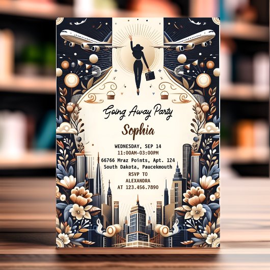 Het Reisvertrek Afscheid Feestje Voor Vertrekkende Kaart