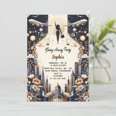 Het Reisvertrek Afscheid Feestje Voor Vertrekkende Kaart (Staand voorkant)