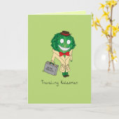 Het reizen Kalesman - het Wenskaart van de Kaart (Gele Bloem)