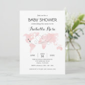 Het Reizigersavontuur Blush roze Baby shower voor  Kaart (Staand voorkant)