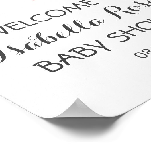 Het Reizigersavontuur Blush roze Baby shower voor  Poster (Hoek)