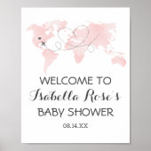 Het Reizigersavontuur Blush roze Baby shower voor  Poster (Voorkant)