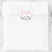 Het Reizigersavontuur Blush roze Baby shower voor  Ronde Sticker (Tas)