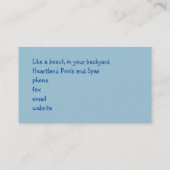 Het relaxen bij de  Beach, Visitekaartje (Achterkant)