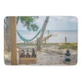 Het relaxen op de strandfoto badmat (Voorkant)