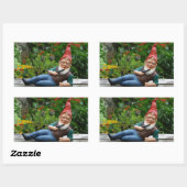 Het relaxen van Gnoom met het Santa Pet Rechthoekige Sticker (Vel)