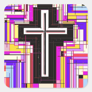 Het religieuze Christelijke kruis Vierkante Sticker