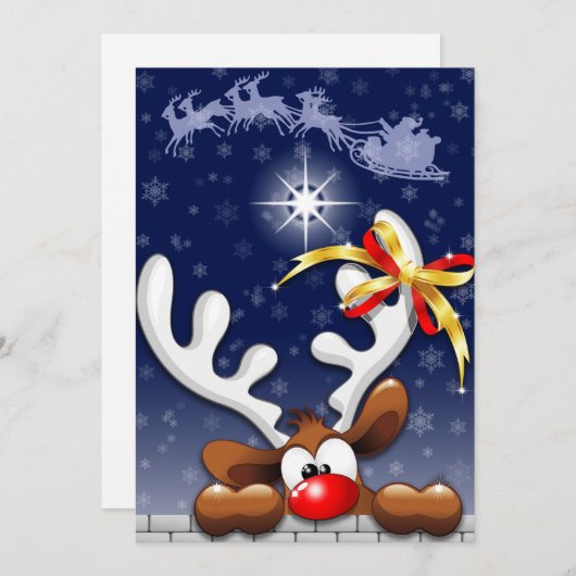 Het rendier In verwarring gebrachte Grappige Feestdagenkaart (Voorkant / Achterkant)