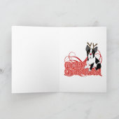 Het Rendier van Boston Terrier Feestdagen Kaart (Binnen)