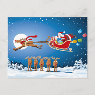 Het Rendier van de Ar van de Kerstman van Kerstmis Feestdagenkaart