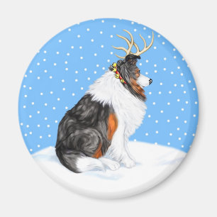 Het Rendier van Kerstmis van de collie Tri Magneet