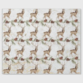 Het rendierpatroon van de klap met fir tak & pinec cadeaupapier (Vlak)