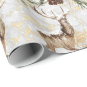 Het rendierpatroon van de klap met fir tak & pinec cadeaupapier (Rol Hoek)