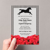 Het renpaard en Red Roses Derby Vrijgezellenfeest Acryl Uitnodigingen (Insitu (Draagbaar))