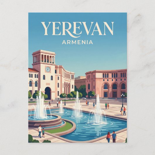 Het Republikeins Plein Armenië Briefkaart (Voorkant)