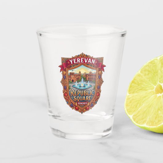 Het Republikeins Plein Armenië Shot Glas (Voorkant)