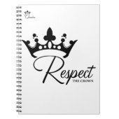 Het respect van het Queendom voor de kroonspiraall Notitieboek (Voorkant)