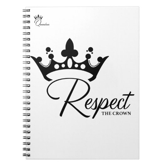 Het respect van het Queendom voor de kroonspiraall Notitieboek (Voorkant)