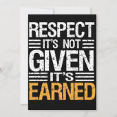 HET RESPECT wordt niet GEGEVEN is het IN DE OOGST- Kaart (Achterkant)