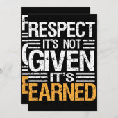 HET RESPECT wordt niet GEGEVEN is het IN DE OOGST- Kaart (Voorkant / Achterkant)