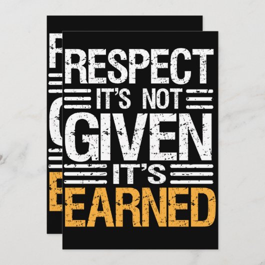 HET RESPECT wordt niet GEGEVEN is het IN DE OOGST- Kaart (Voorkant / Achterkant)