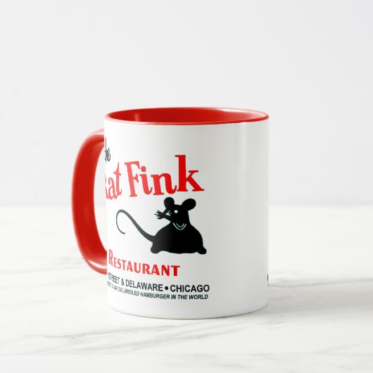 Het restaurant Rat Fink, Rush Street, Chicago, IL Mok (Voorkant links)