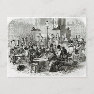Het restaurant van natte voeten briefkaart