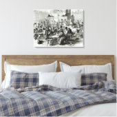 Het restaurant van natte voeten canvas afdruk (Insitu (Slaapkamer))