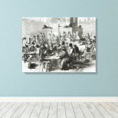 Het restaurant van natte voeten canvas afdruk (Insitu (Houten vloer))