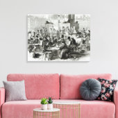 Het restaurant van natte voeten canvas afdruk (Insitu (Woonkamer))