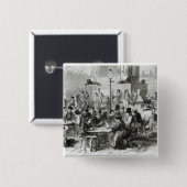 Het restaurant van natte voeten vierkante button 5,1 cm (Voorkant /achterkant)