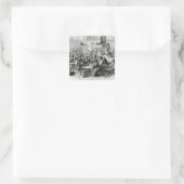 Het restaurant van natte voeten vierkante sticker (Tas)
