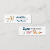 Het restaurant Vegan outreach bedankt Mini Visitekaartje (Voorkant / Achterkant)