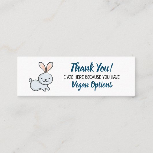Het restaurant Vegan outreach bedankt Mini Visitekaartje (Voorkant)