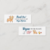 Het restaurant Vegan outreach bedankt Mini Visitekaartje (Voorkant / Achterkant)