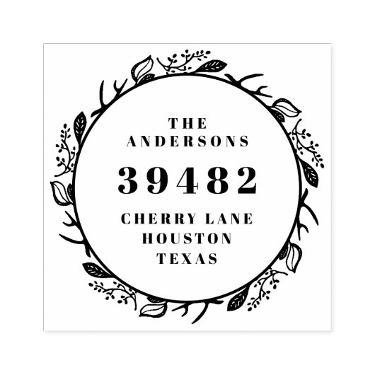 Het retouradres van uw familienaam rubberstempel (Afrduk)