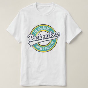 Het retro logo van de Bahama-reiziger backpacker. T-shirt