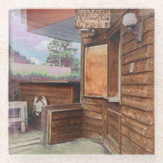 Het Retro Shack Glass Onderzetter Glazen Onderzetter