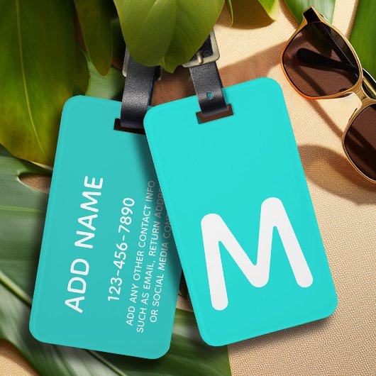 Het reusachtige Monogram op Heldere Achtergrond KA Bagagelabel