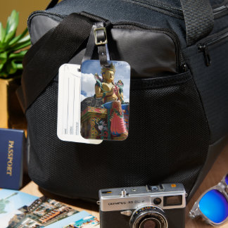 Het reusachtige standbeeld van het Maitreya Boeddh Bagagelabel