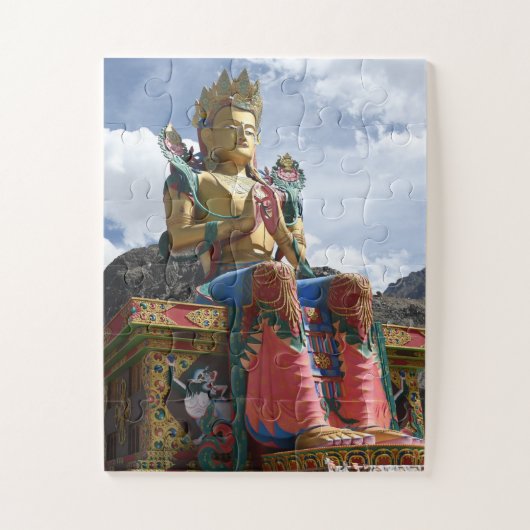 Het reusachtige standbeeld van Maitreya Buddha Jig Legpuzzel (Verticaal)